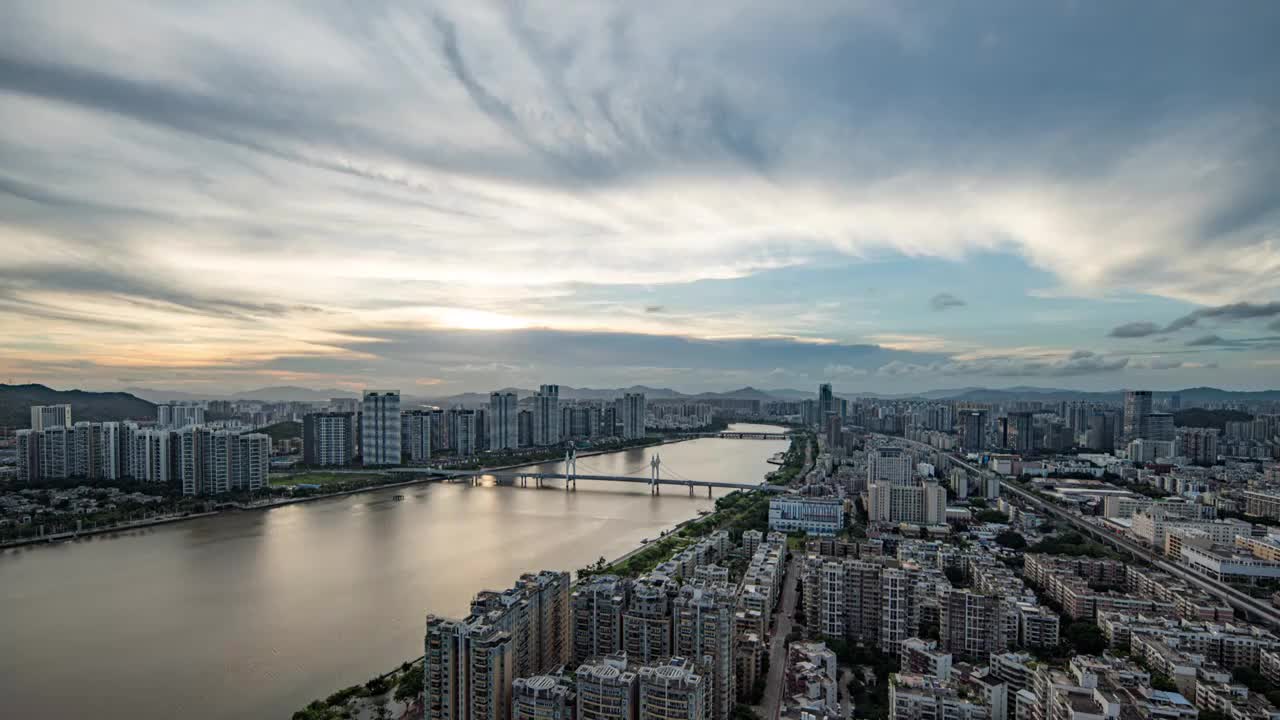 珠海前山河白石桥城市风光视频素材