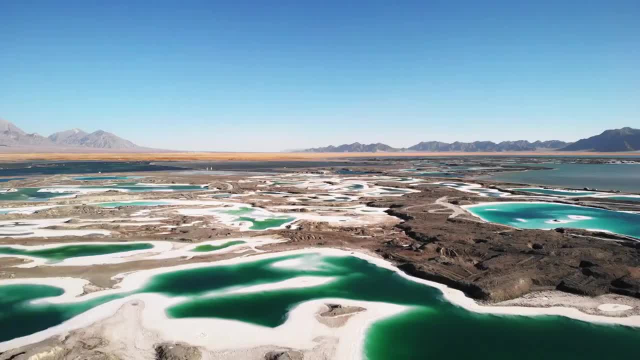 青海 海西 大柴旦 翡翠湖视频素材