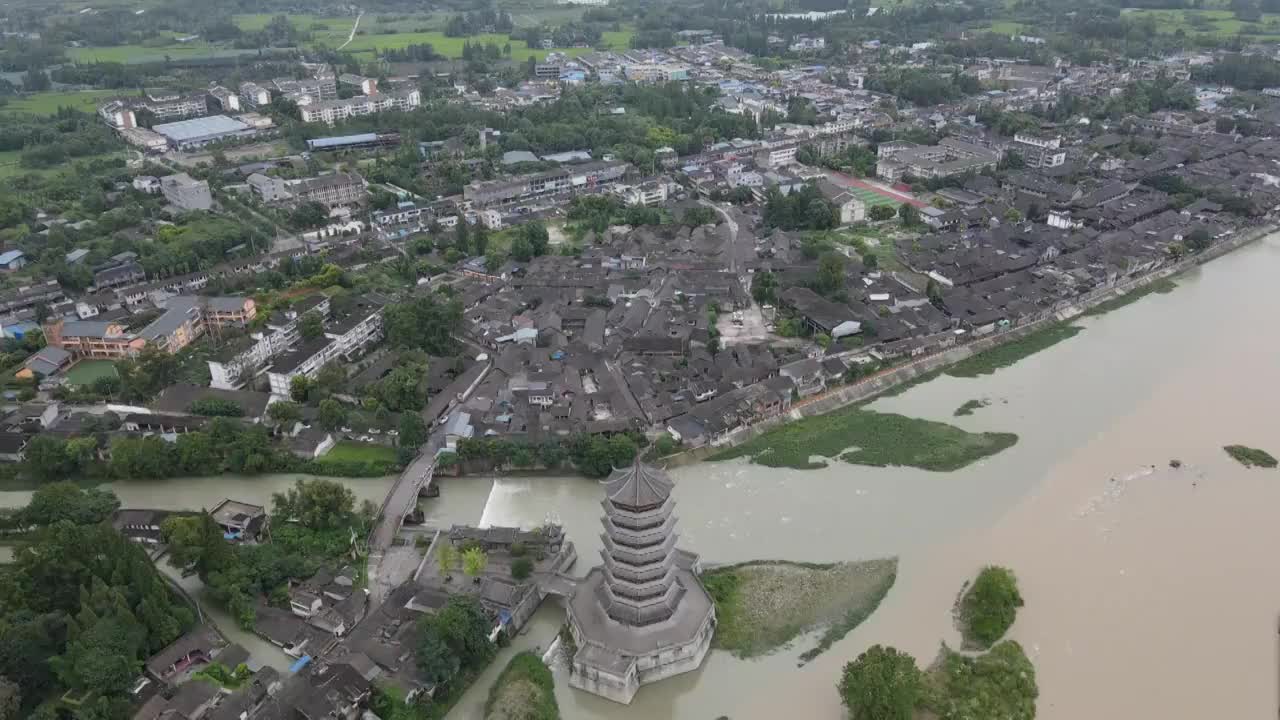 元通古镇航拍视频素材