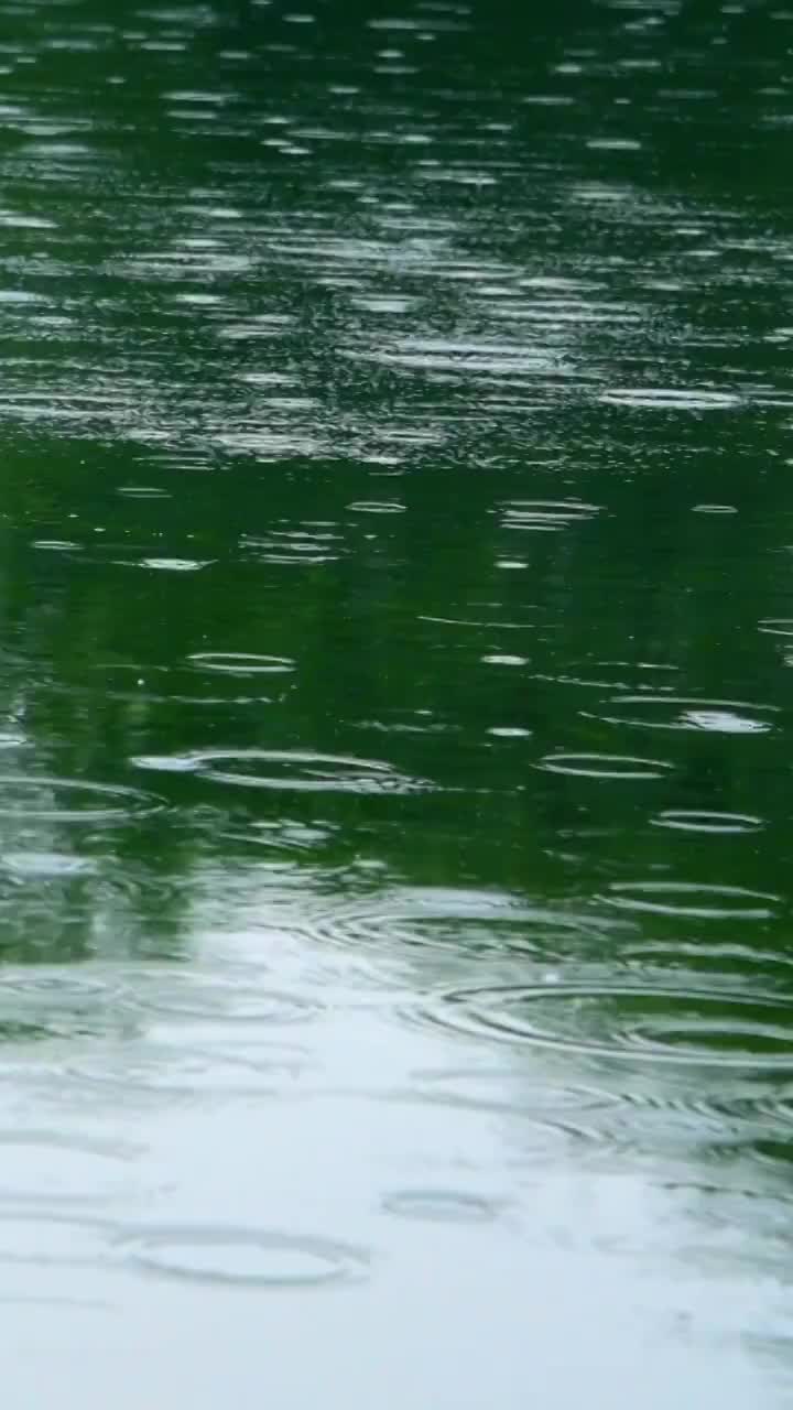 湖面下小雨镜头视频素材