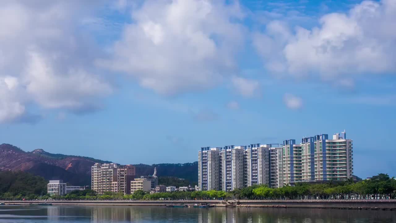 广东省汕尾城区城市云层延时视频素材