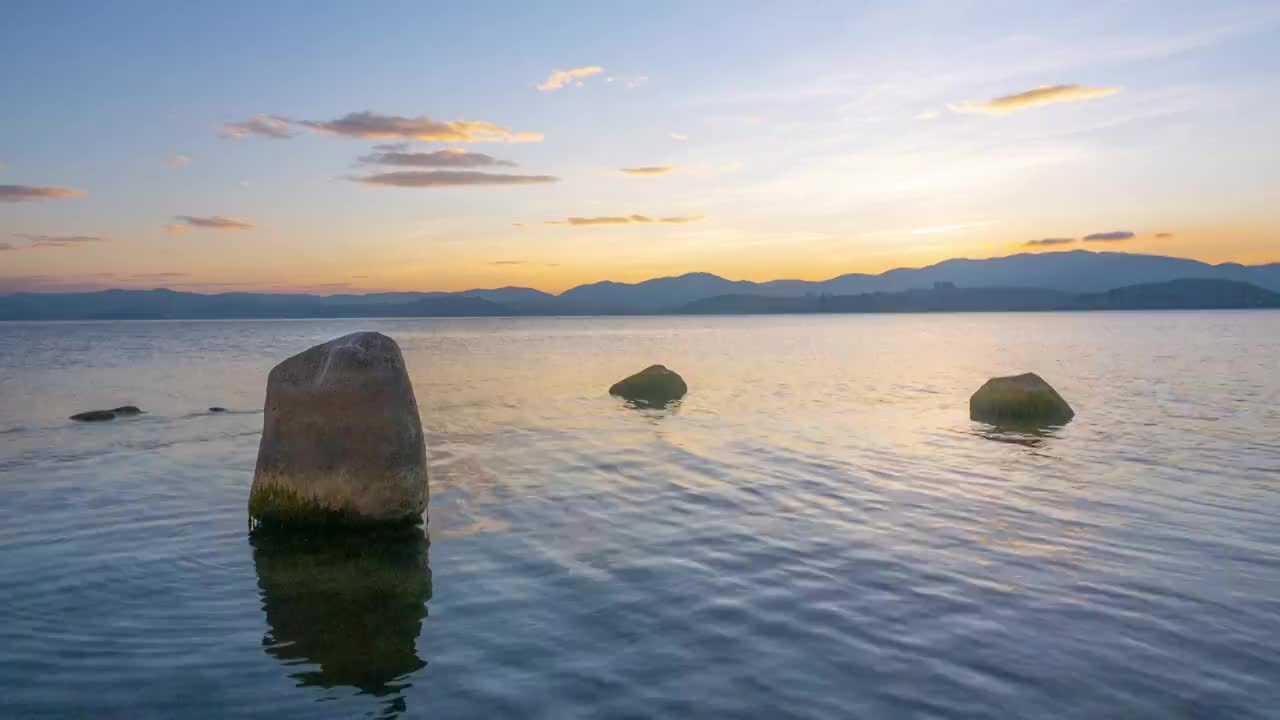 大理洱海日出延时视频素材