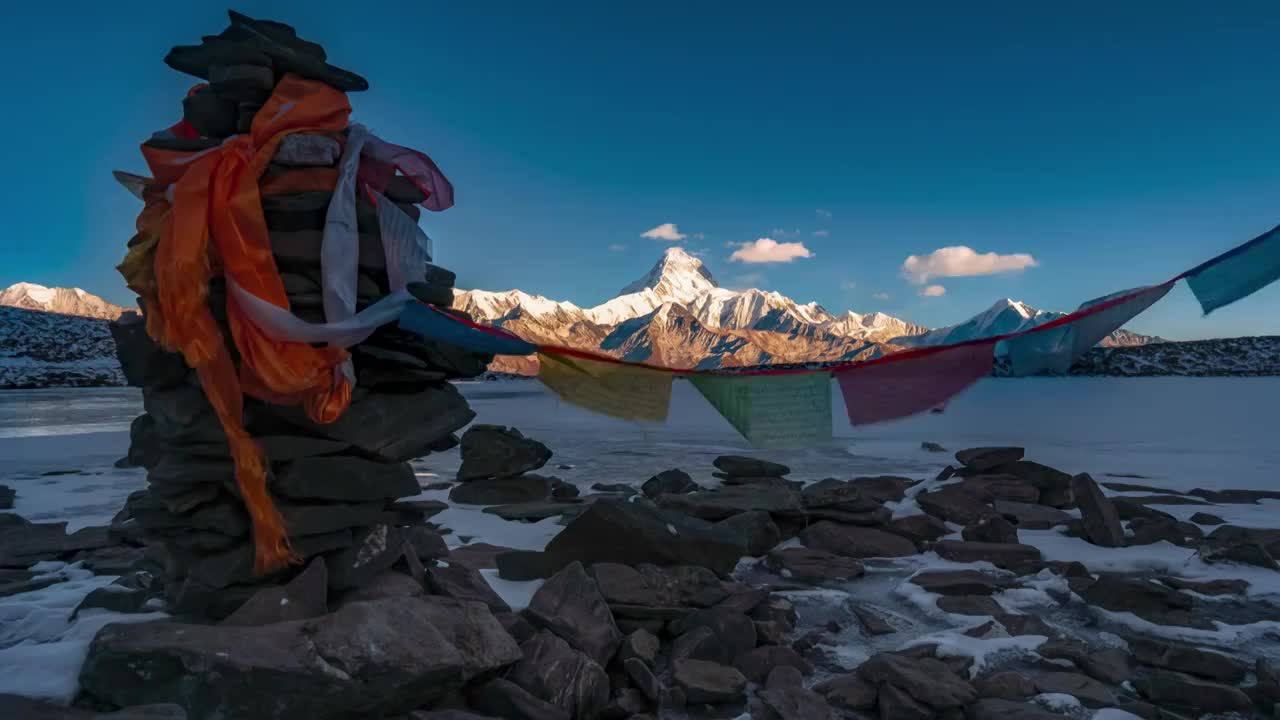 贡嘎雪山6K延时素材视频素材