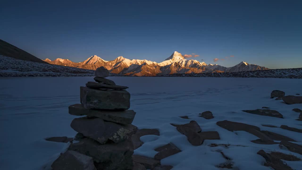 贡嘎雪山6K延时素材视频素材