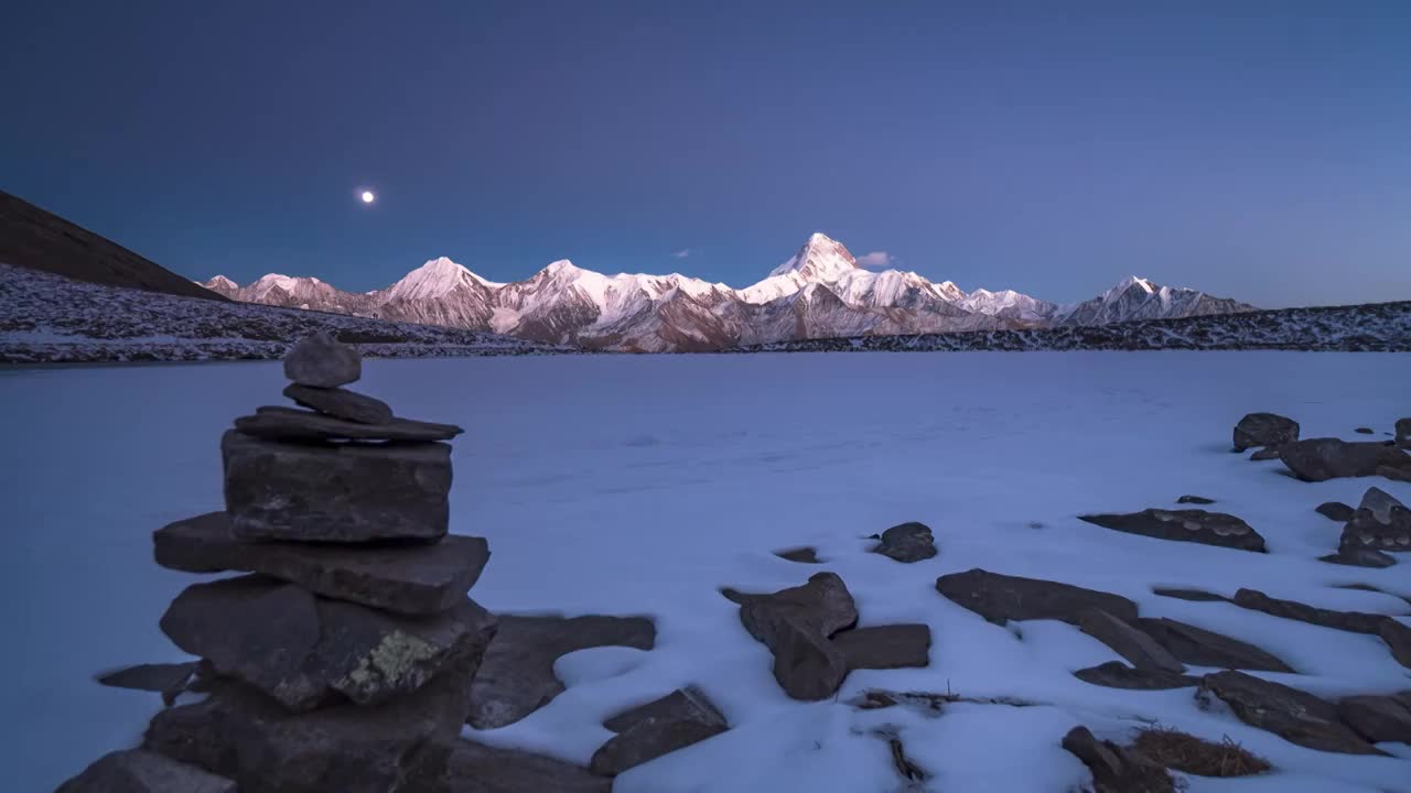 贡嘎雪山6K延时素材视频素材