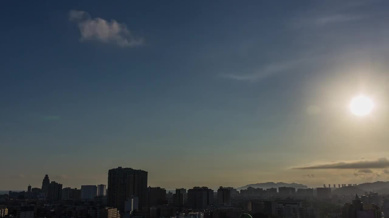 广东省汕尾城区城市日转夜延时视频素材视频素材