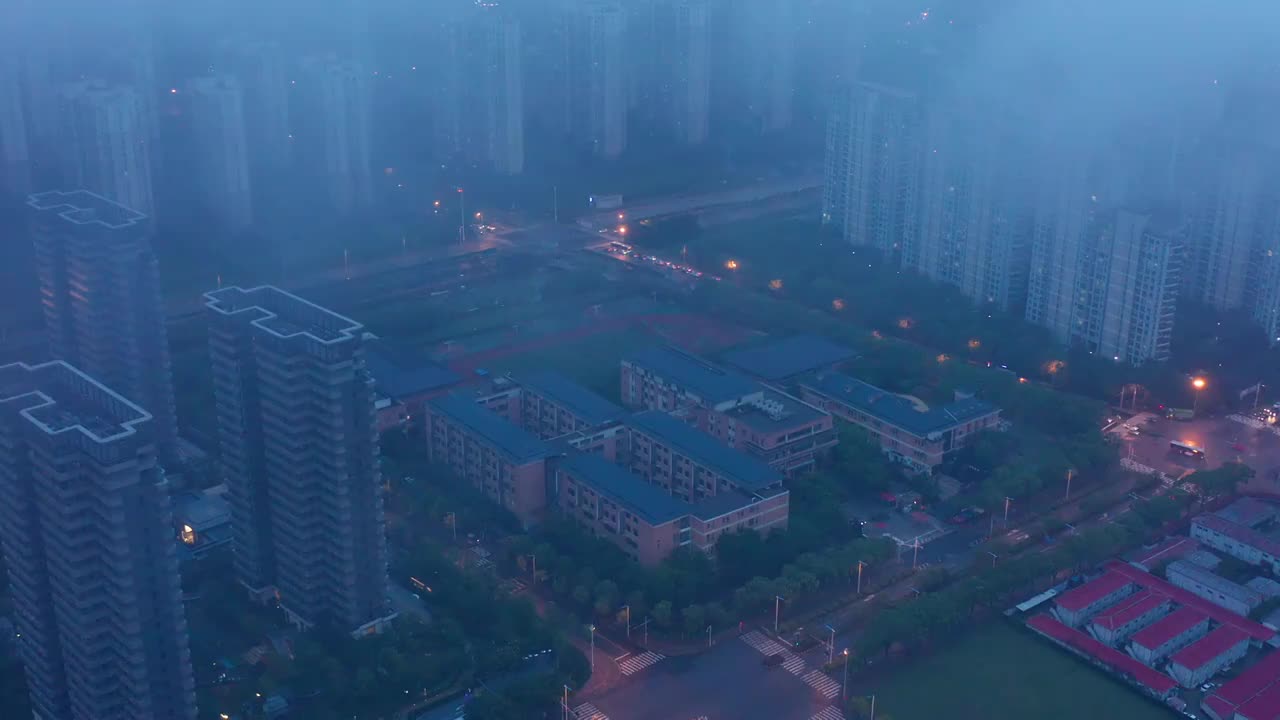 苏州园区雨后夜景视频素材