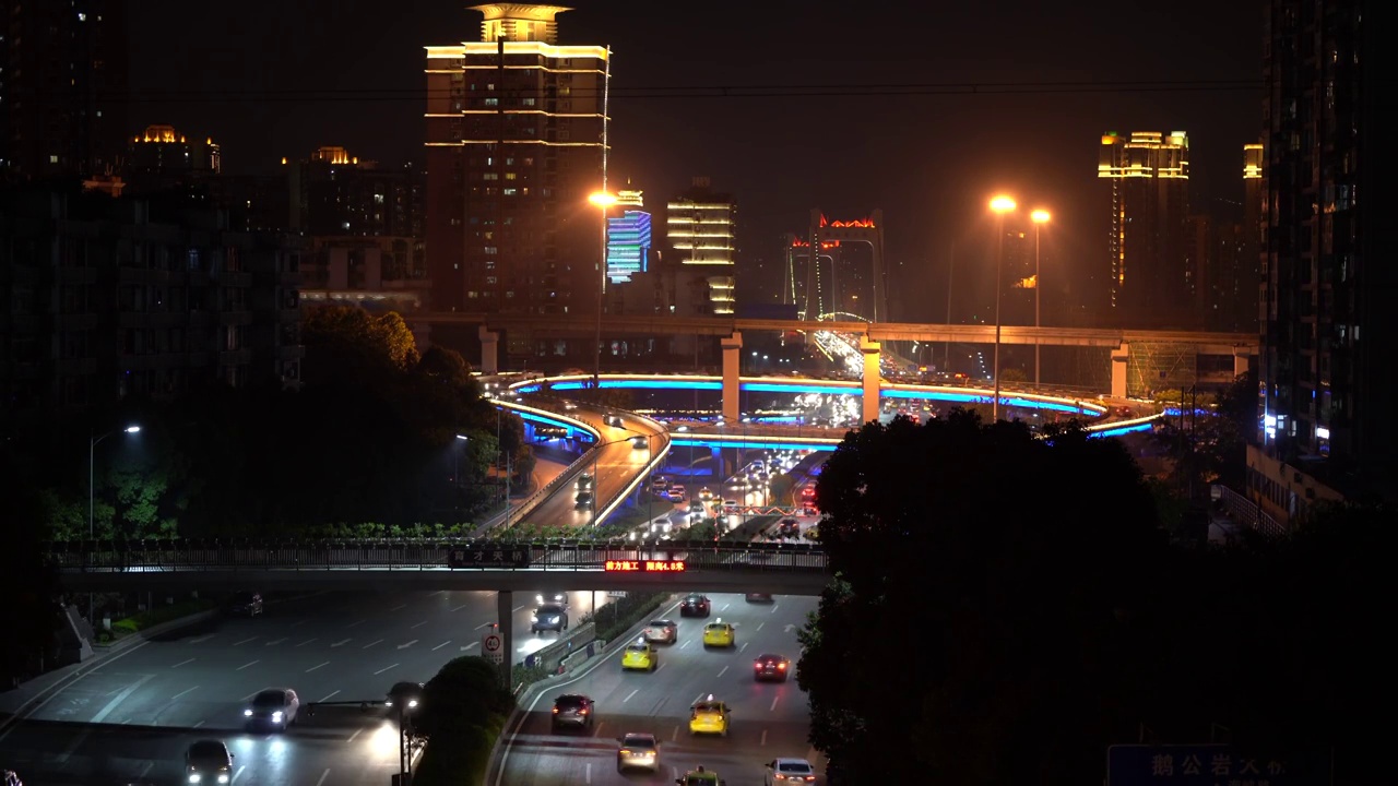 重庆山城轨道交通夜景视频素材