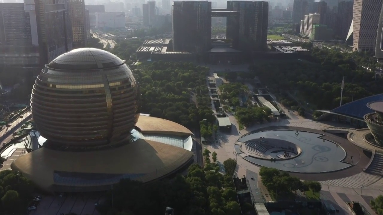 浙江杭州：杭州钱江新城及城市阳台视频素材