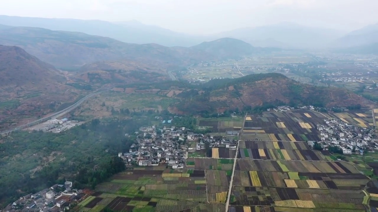 田地,航拍视角,农业,角度,风景乡村,田园风光,稻田视频素材