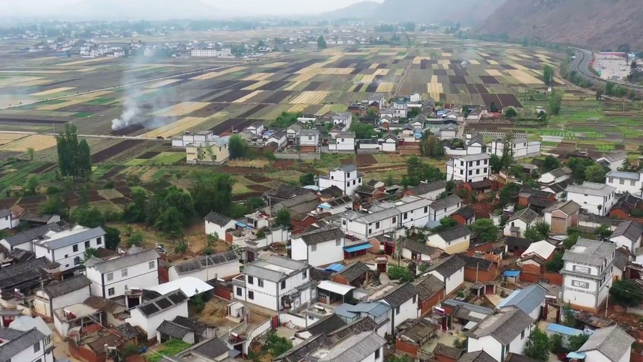 田地,航拍视角,农业,角度,风景乡村,田园风光,稻田视频素材