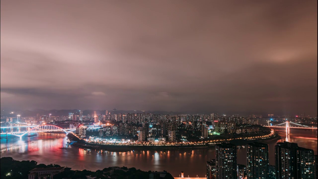 都市夜色延迟视频素材