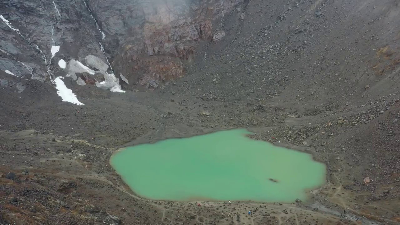 云南省香格里拉梅里雪山雨崩冰湖航拍风光视频素材