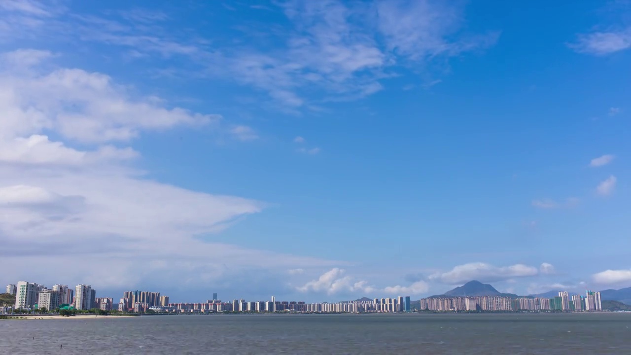 广东省汕尾城区城市云层延时视频素材