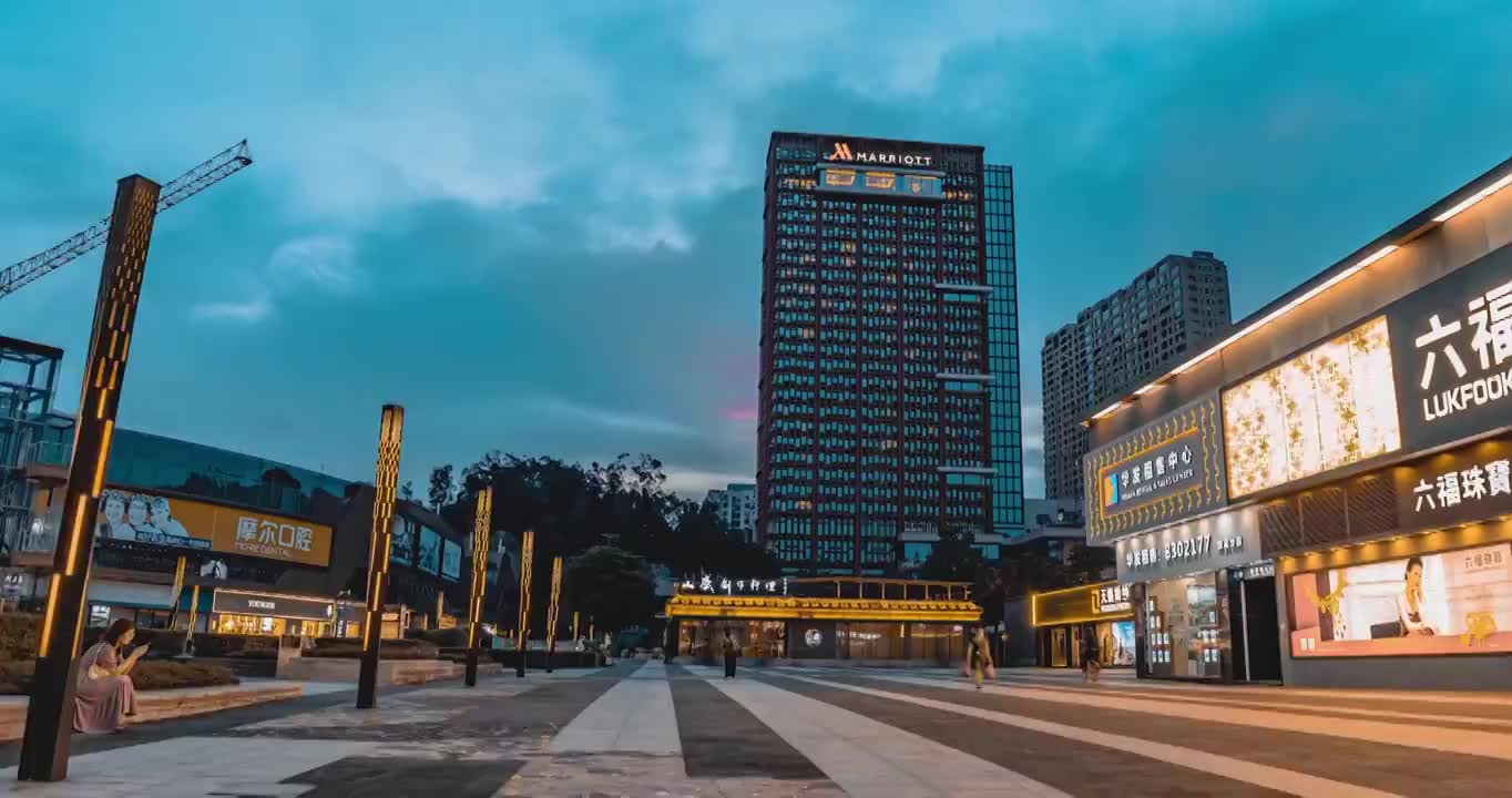 珠海城市夜景大范围移动延时4k高清素材视频素材