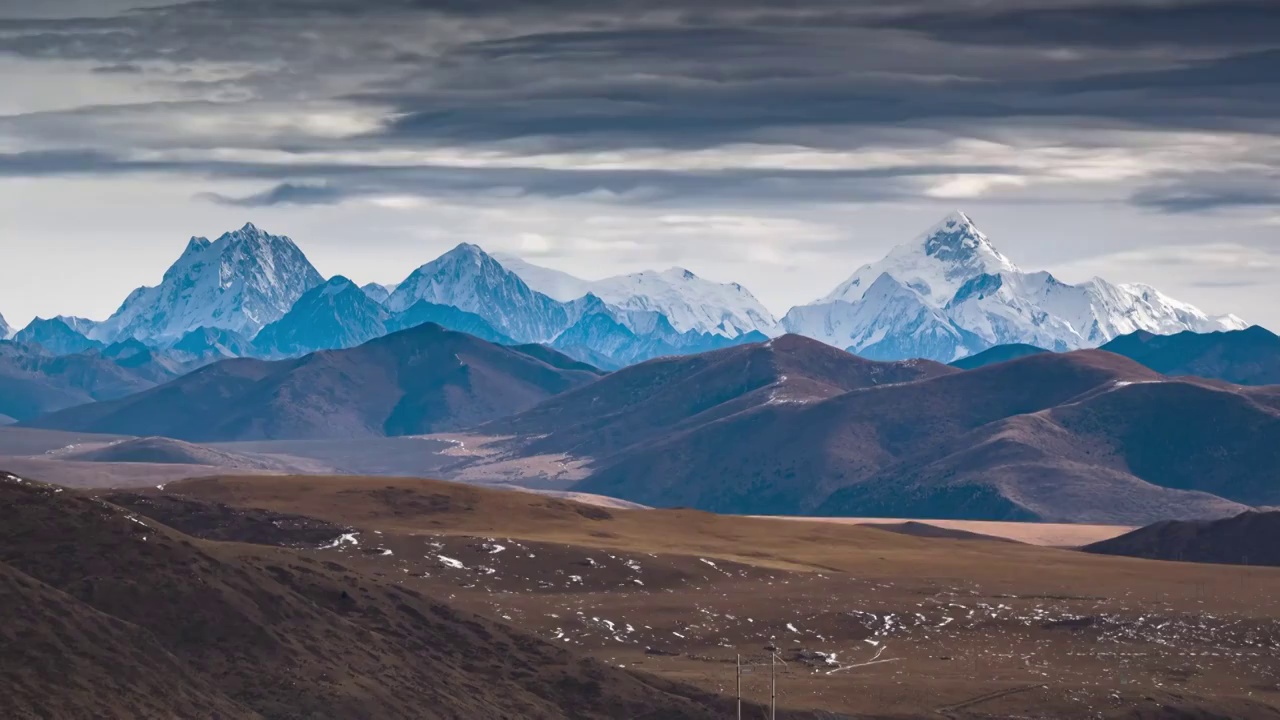 贡嘎雪山6K延时素材视频素材