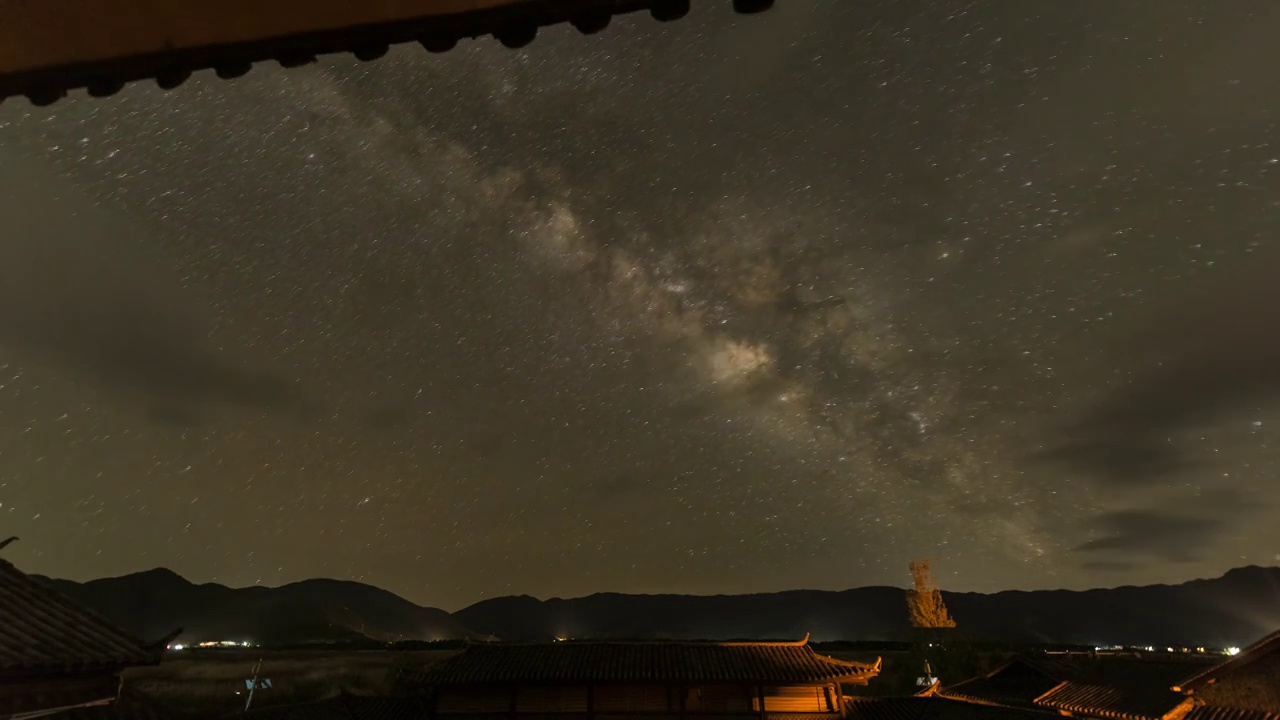 泸沽湖星空视频素材