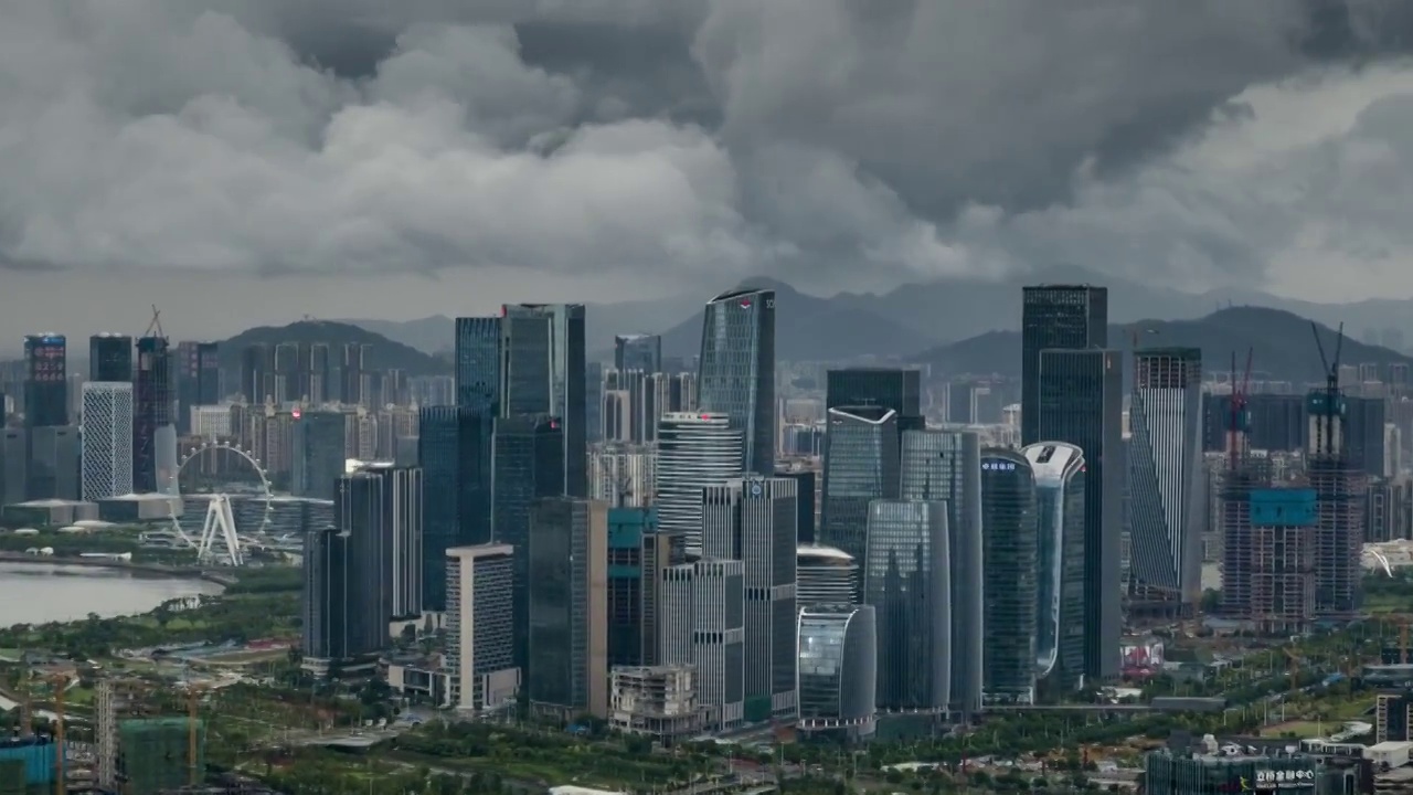 雨后的深圳前海自贸区视频素材