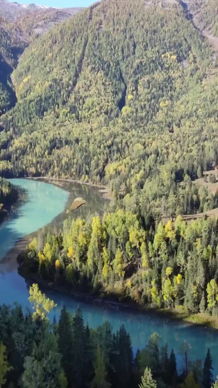 新疆喀纳斯景区月亮湾视频素材