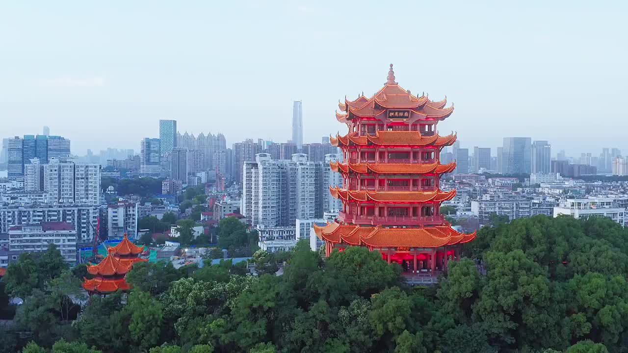 黄鹤楼和武汉城市风光视频素材