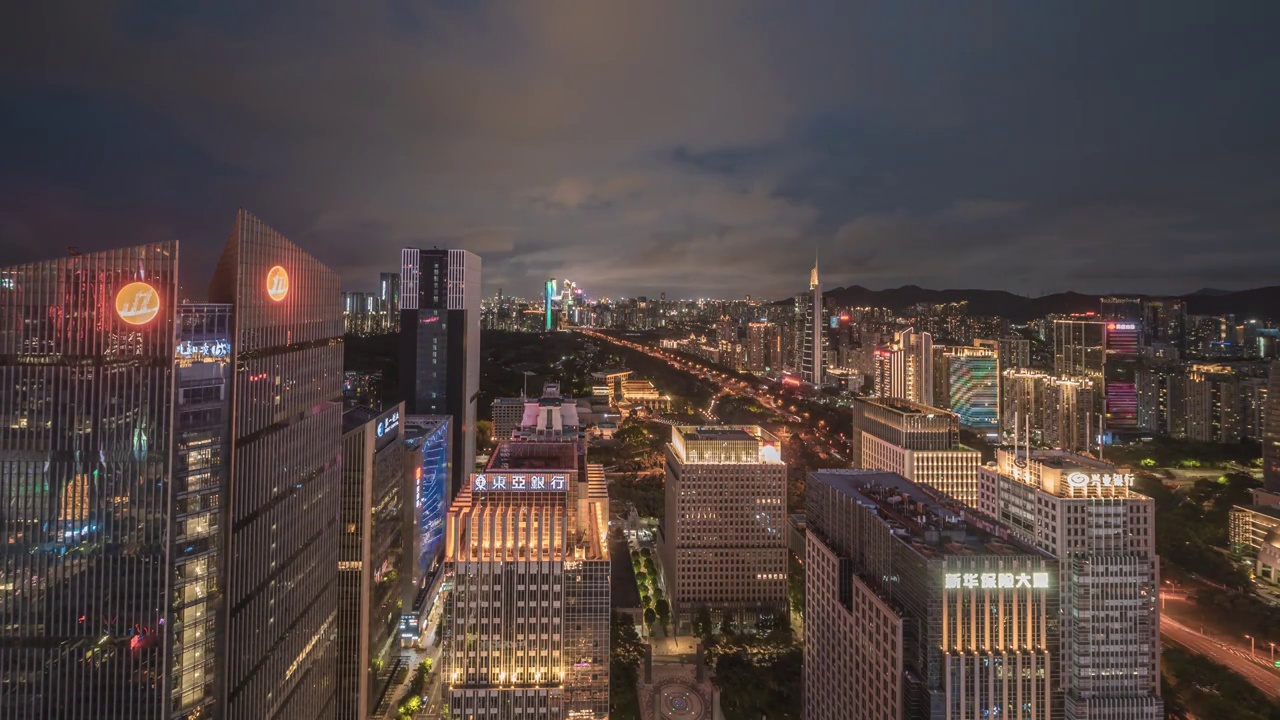 深圳城市中心区延时8K夜景视频素材