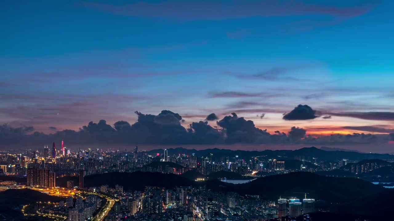 深圳日落延时-幻日-日转夜-8K 10bpc 30p视频素材