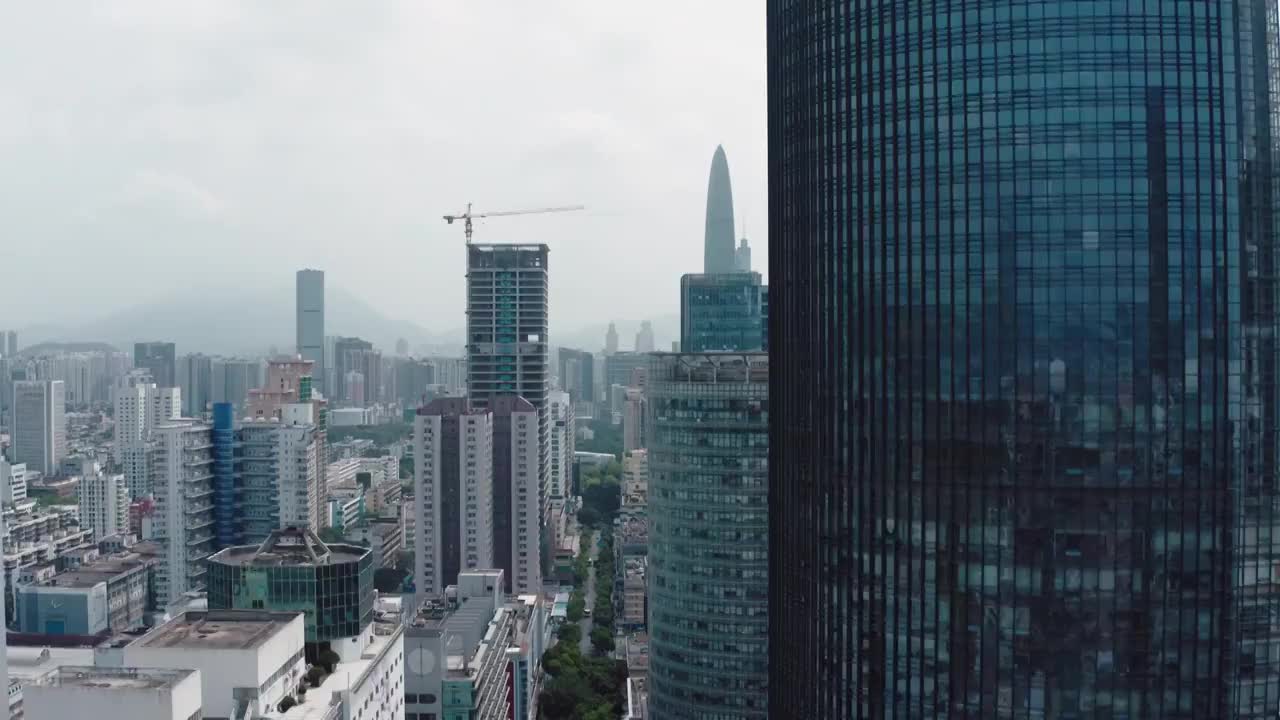 航拍深圳华强北电子城区域城市风貌视频素材