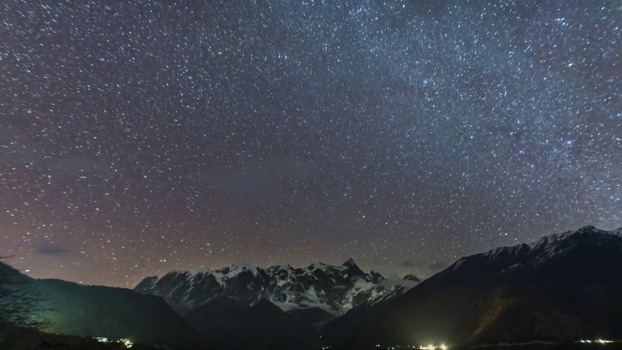 星空下的南迦巴瓦峰视频素材