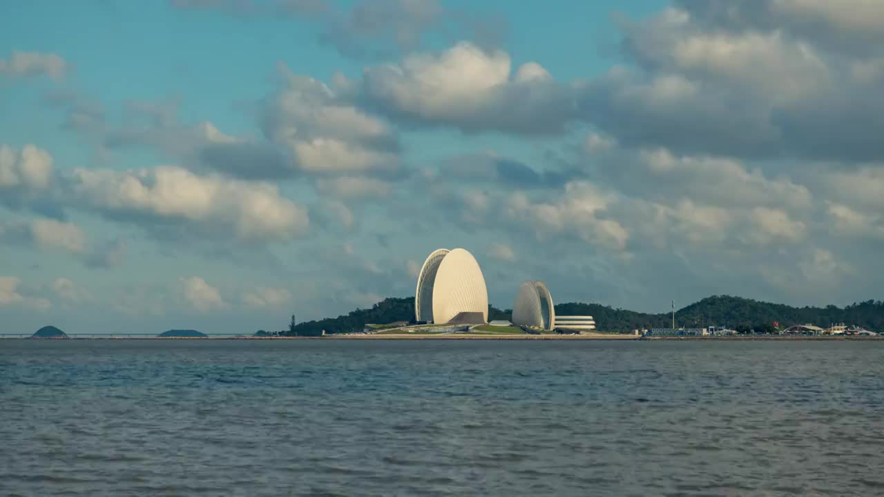 珠海海天公园日月贝延时视频视频素材