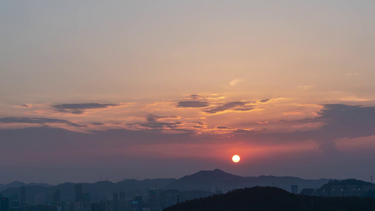 深圳日落延时视频素材