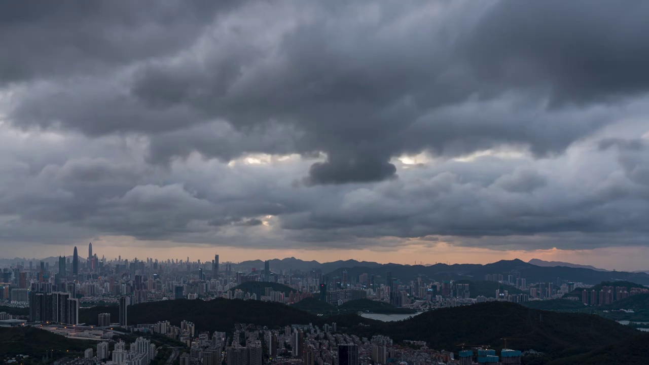 深圳小梧桐观深圳日转夜延时 8K 30P视频素材