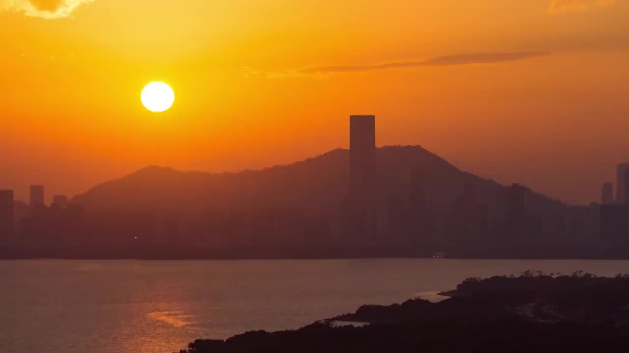 深圳湾一号日落视频素材