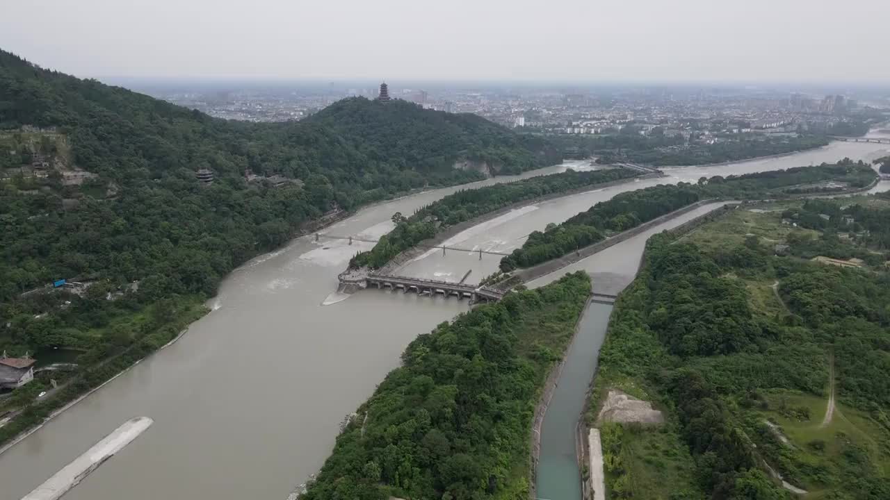 都江堰治水工程视频素材