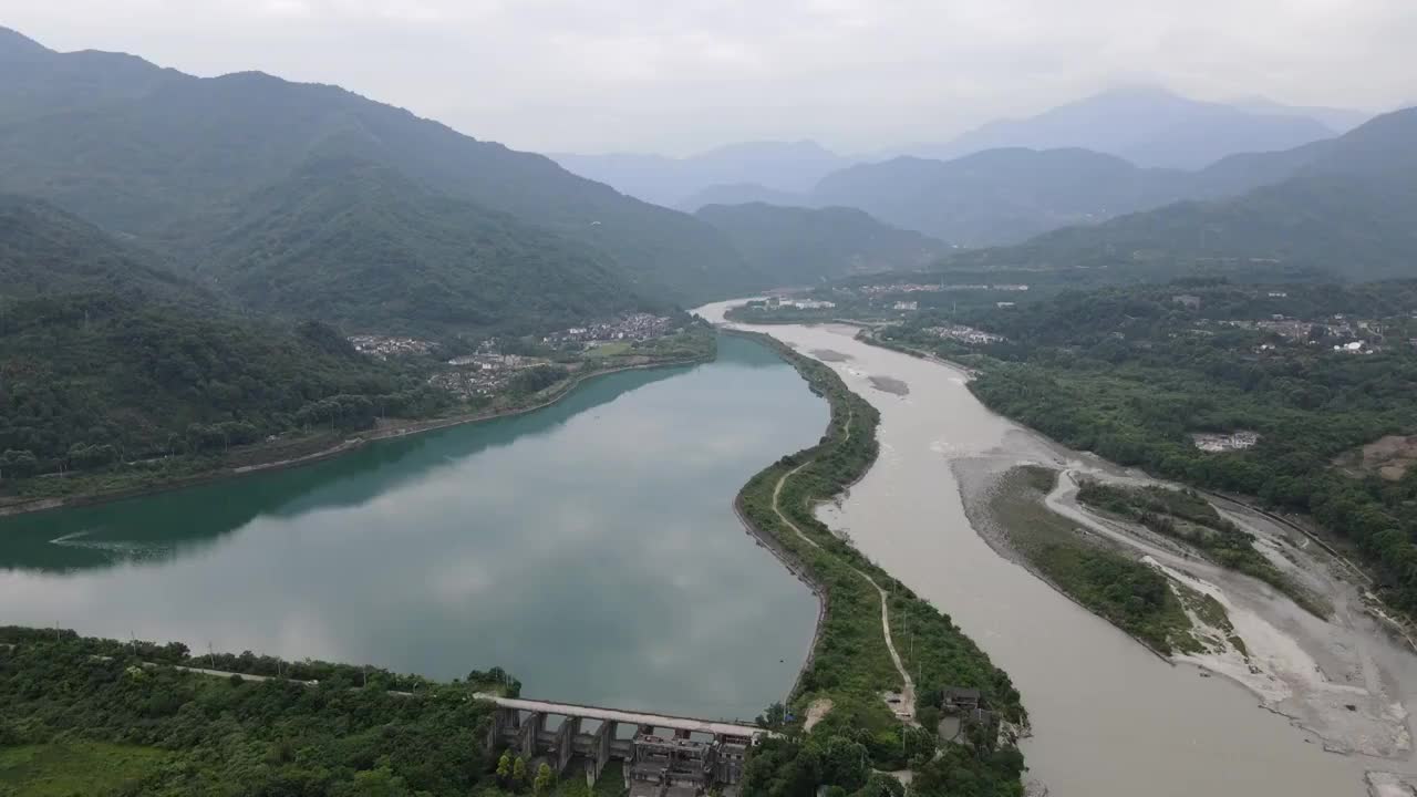 都江堰水利工程景观视频素材