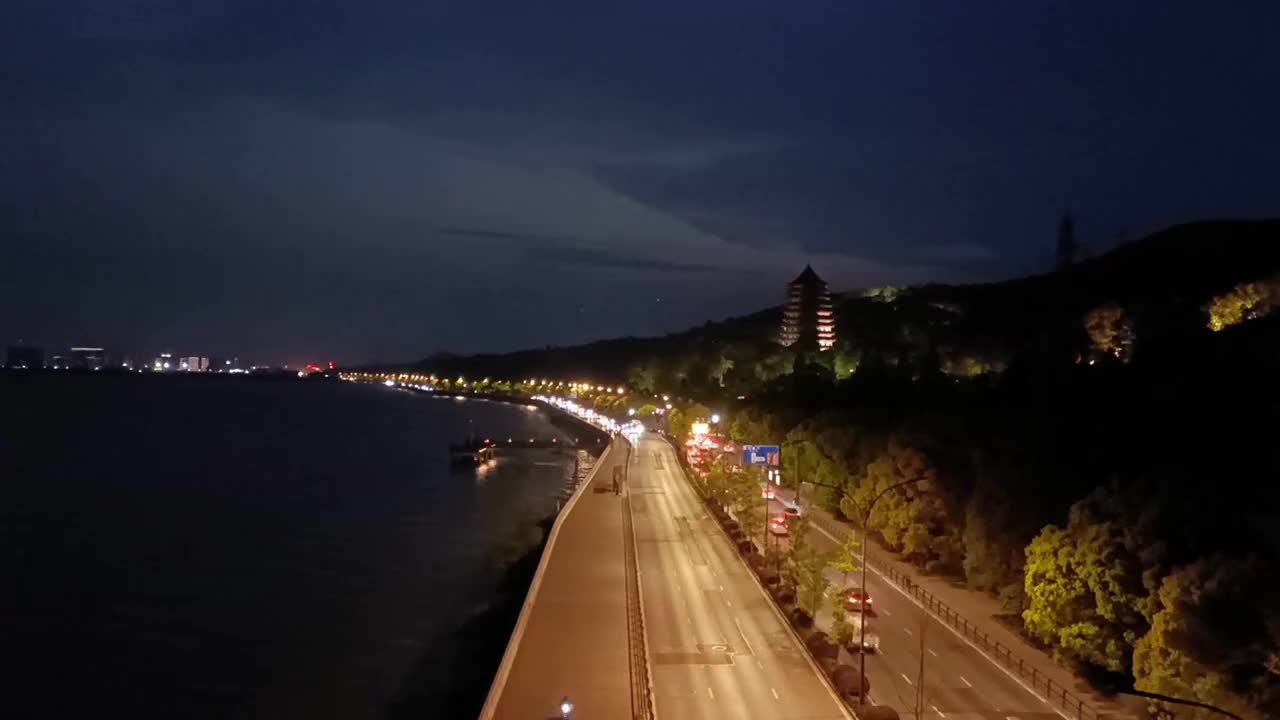 六和塔和之江路夜景视频素材