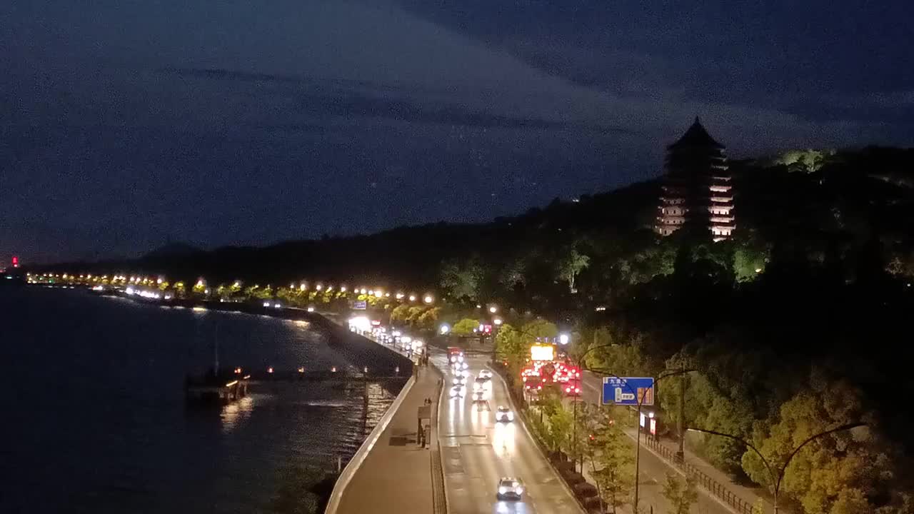 六和塔和之江路夜景视频素材