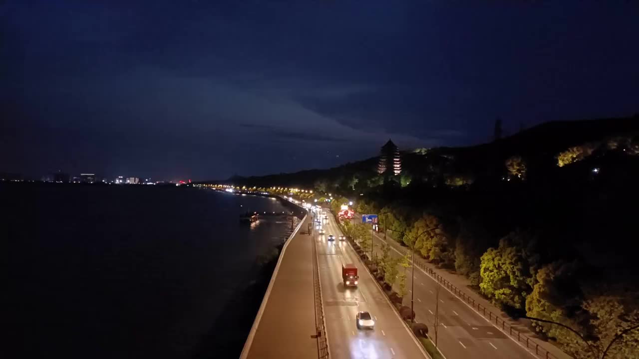 六和塔和之江路夜景视频素材