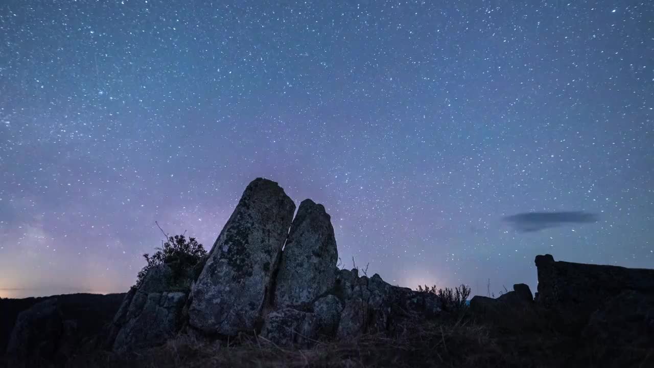 突泉老头山星空延时视频素材