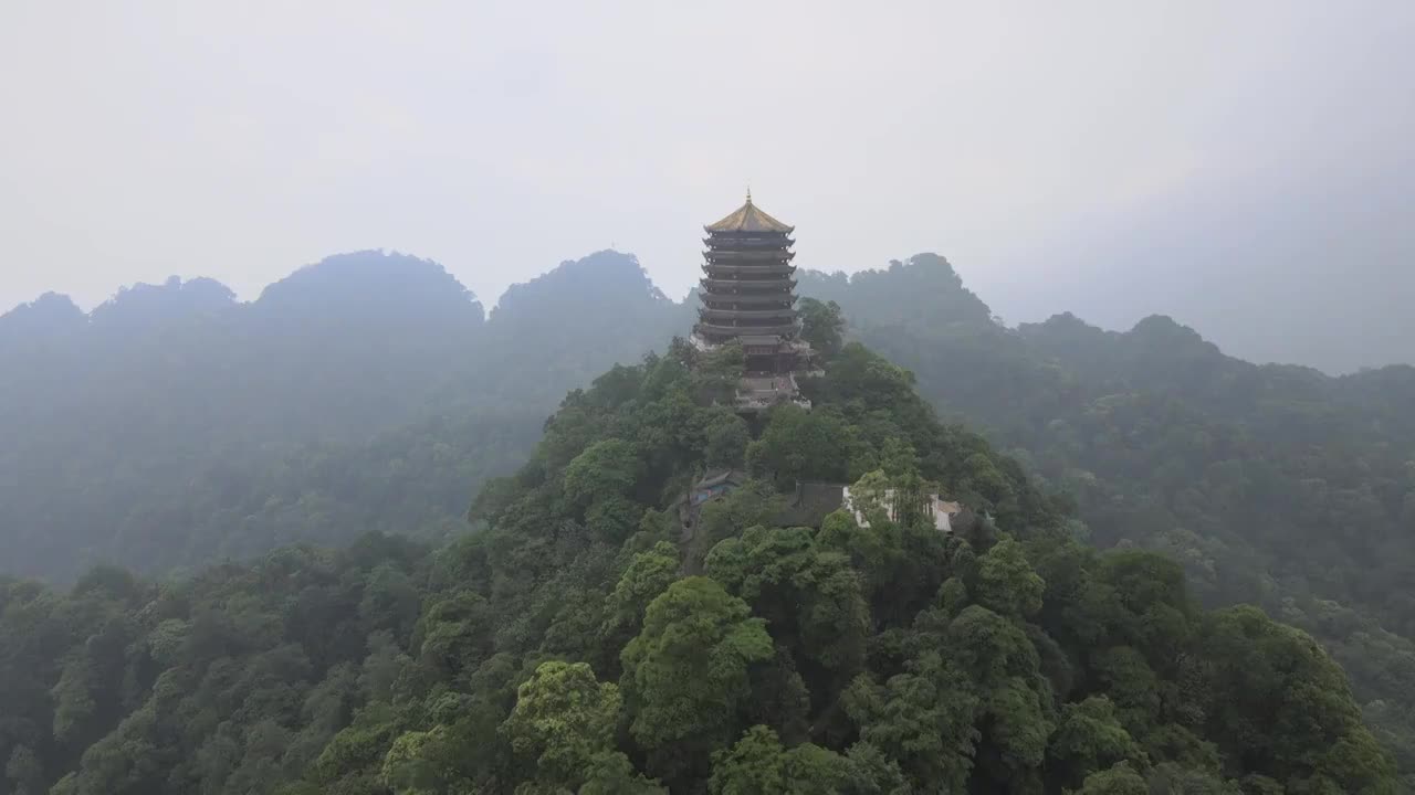 四川青城山航拍视频素材