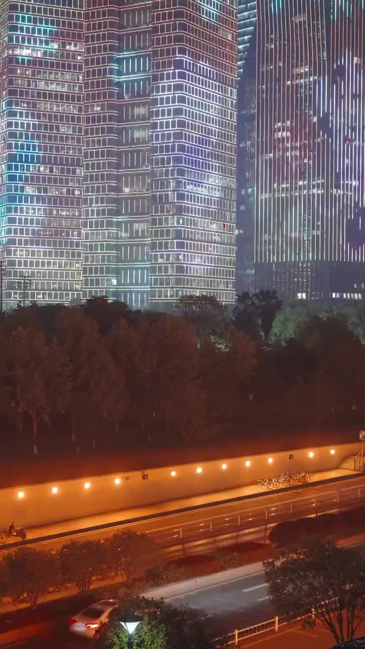 杭州钱江新城夜景视频素材