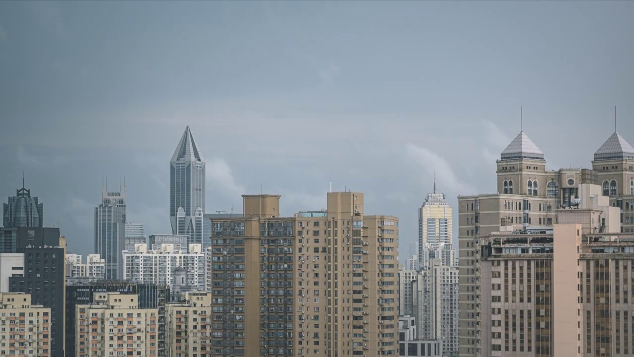 上海静安黄埔城市暴雨延时视频下载