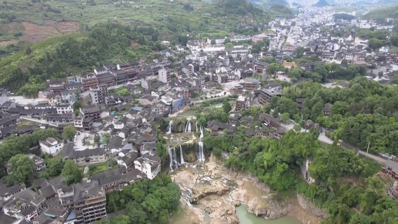 芙蓉镇建筑群视频素材