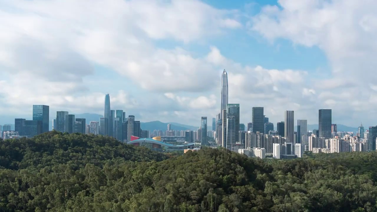 深圳莲花山与福田cbd视频素材