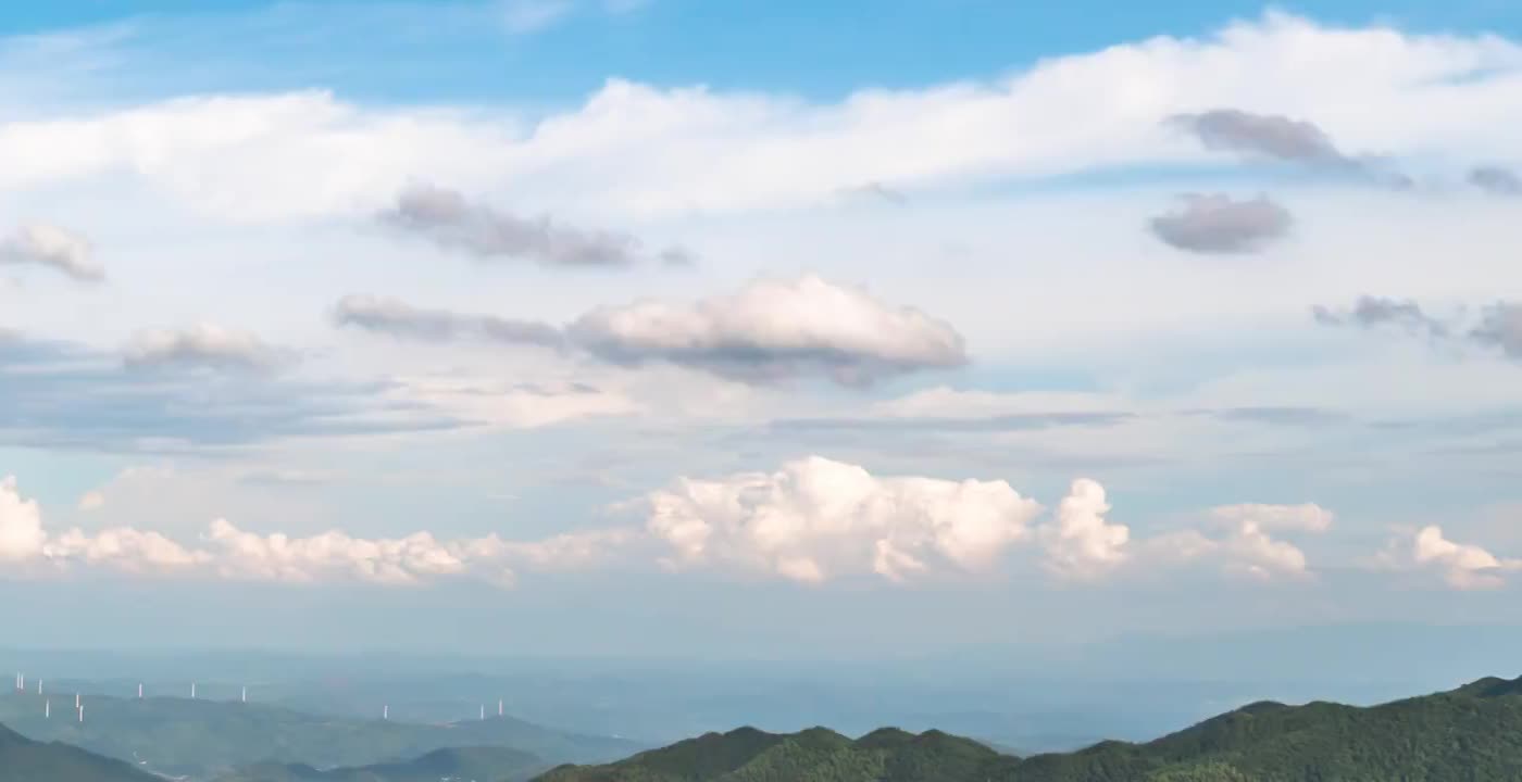 户外山景延时摄影蓝天白云4k视频素材