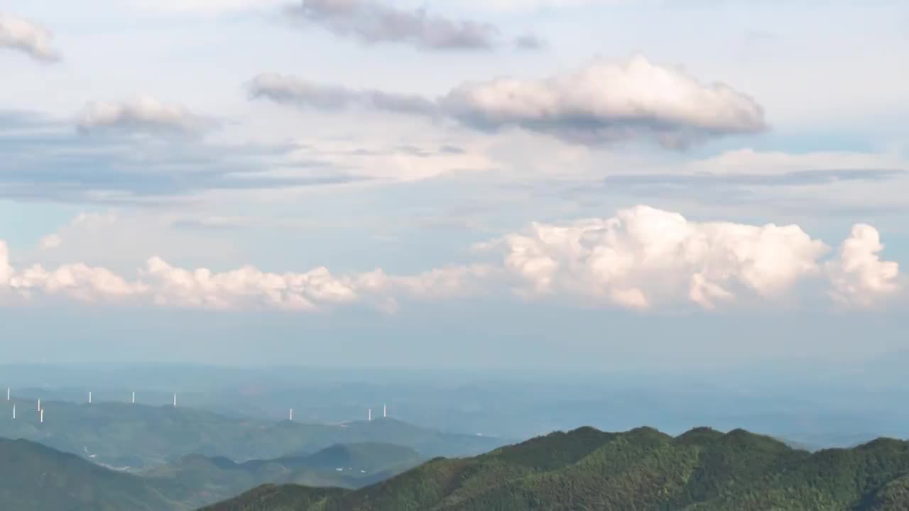 户外山景延时摄影蓝天白云4k视频素材