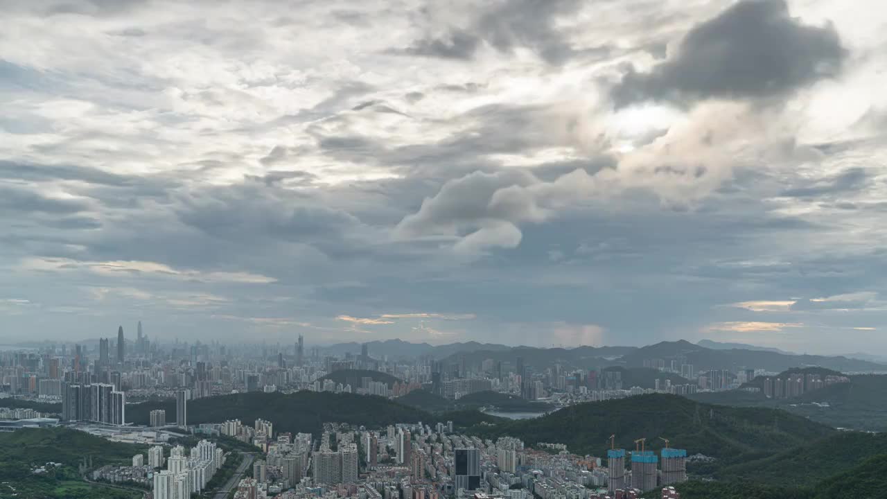 深圳日落彩霞延时-半边风雨半边夕阳 8K 30P视频素材