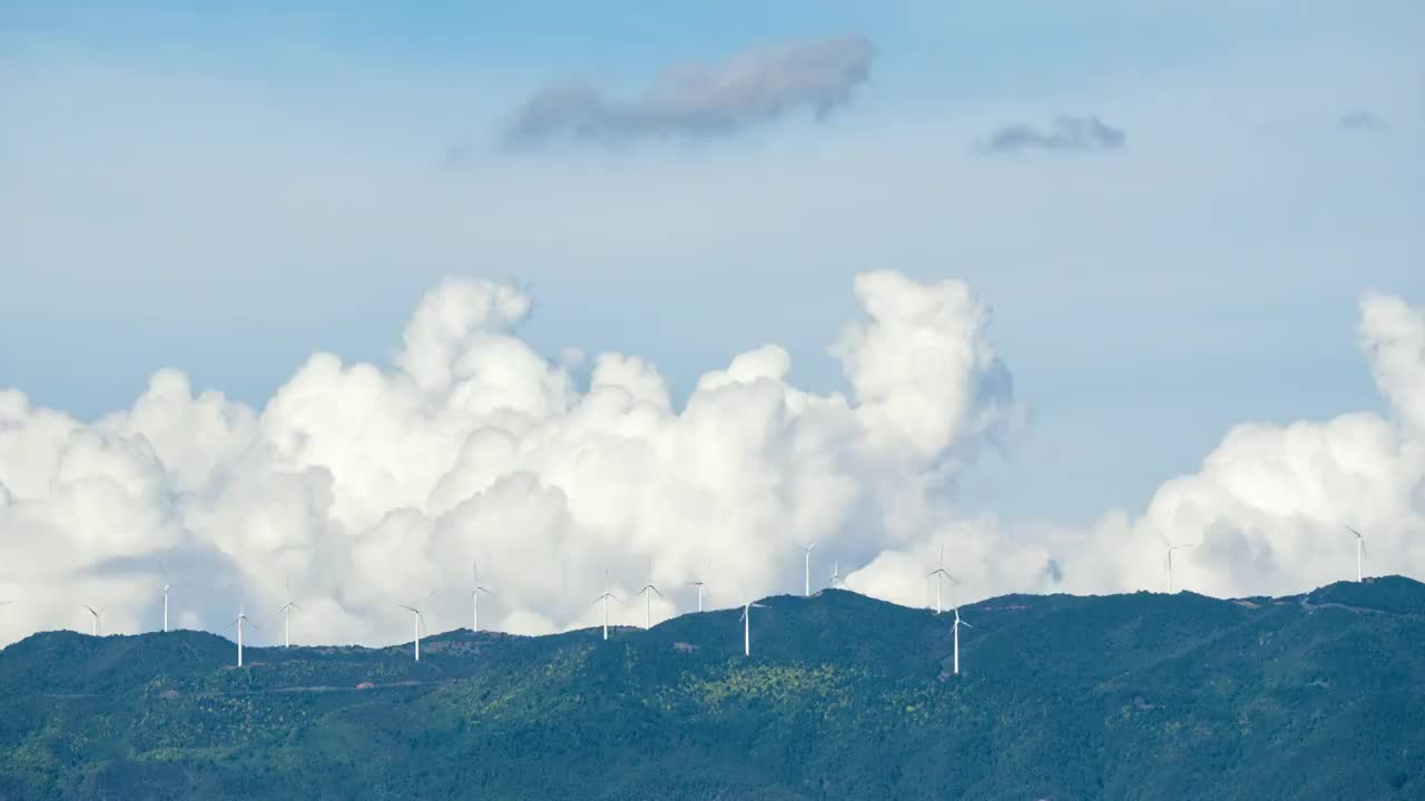 大理风力发电风车延时视频素材