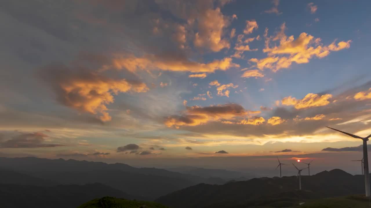 贵州黔东南台江县，海拔1800米的红阳高山风电场视频素材