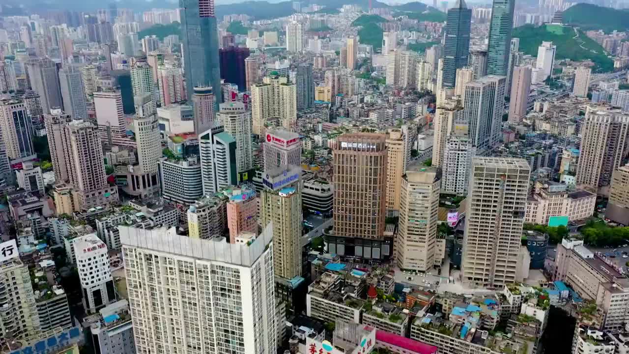 航拍贵州省贵阳市中心城市风光视频素材