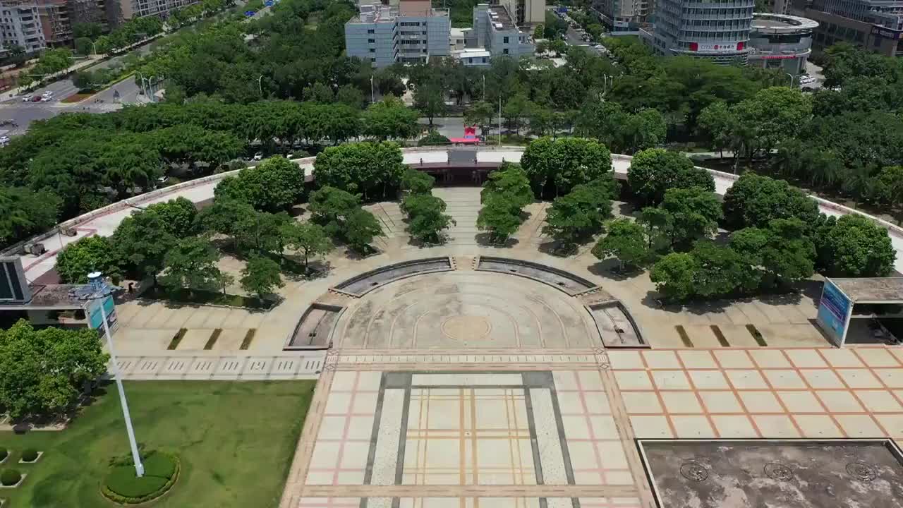 广东省广州市增城区增城广场航拍视频素材